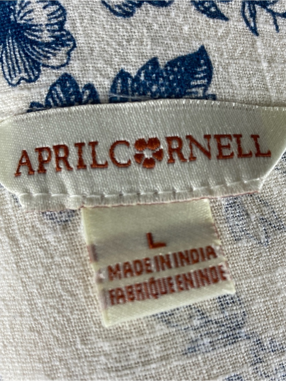 April Cornell Cream Maxi Dress with Blue Floral Print - Picture 13 of 14
